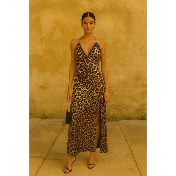 NIA Revolve Zara cheetah print Midi   Dress Summer Dress size S NWT - Picture 1 of 5
